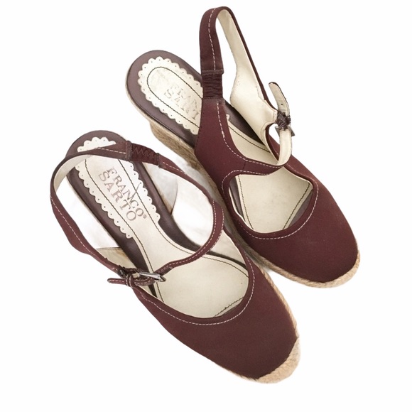 🎀5/$25🎀 FRANCO SARTO Queen Chocolate Brown Wedge Size 6.5 - Picture 3 of 10